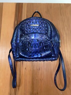 Croc-Embossed Brahmin Sapphire Melbourne Chelcy Backpack